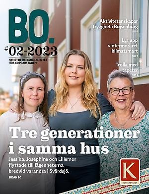Omslag tidningen BO. Tre generationer kvinnor.